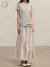 BASERANGE Skirt France BAS-SKST-PO-SU25-TW MARTINIQUE STRIPE
